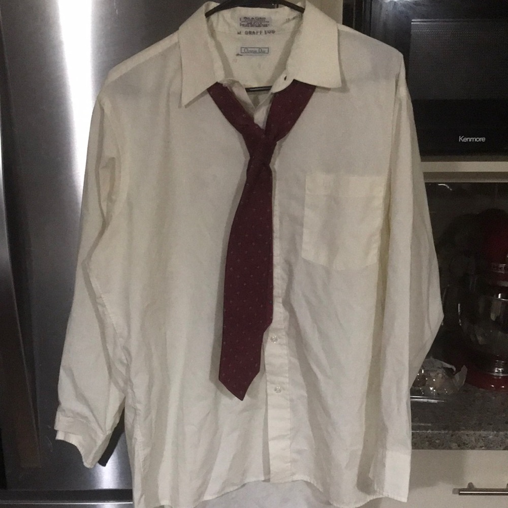 Men’s Christian Dior white long sleeve button up